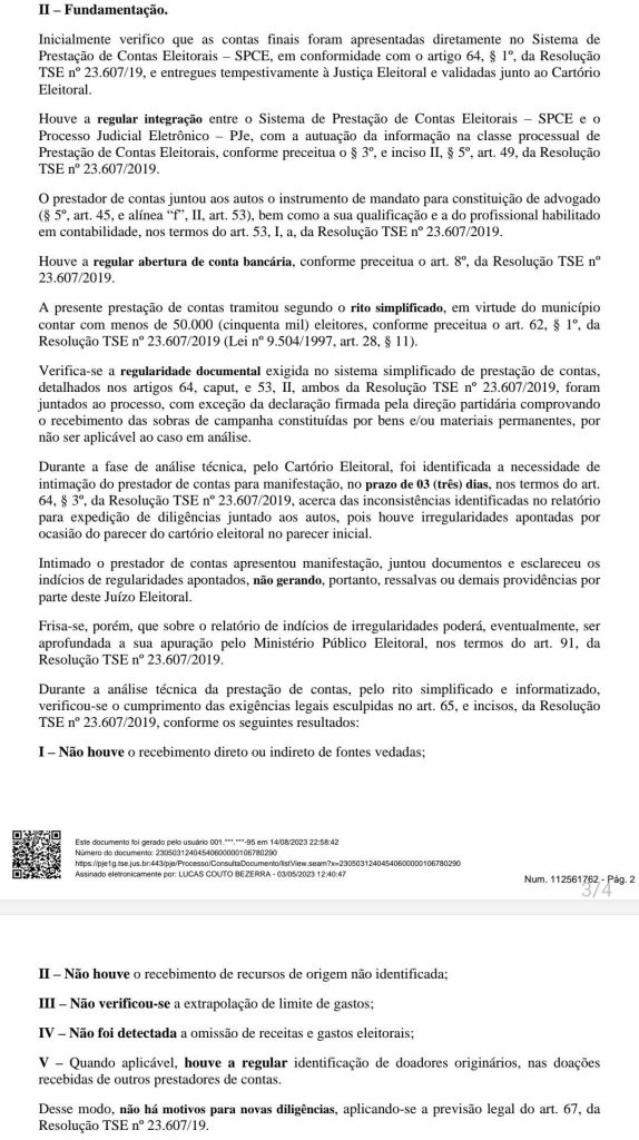 Luis Picanco tem aprovadas contas eleitorais de 2020 em Barreirinha Amazonas