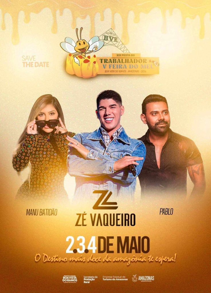 Ze Vaqueiro Pablo e Manu Batidao na Festa do Trabalhador e Festa do Mel em Boa Vista do Ramos Amazonas