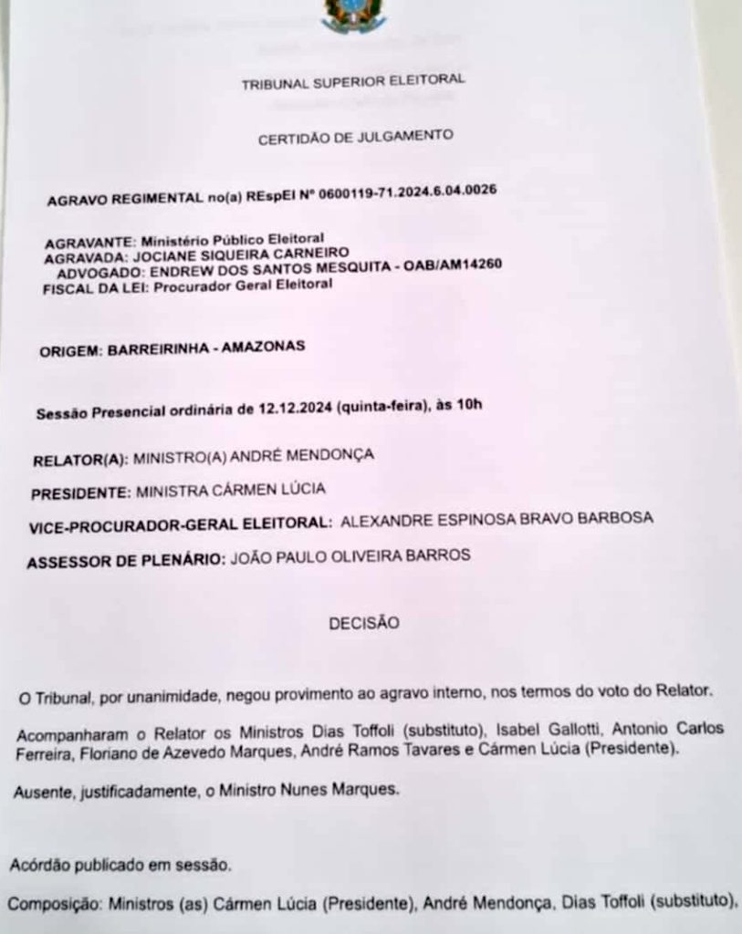 Jociane Carneiro a dona Jo ganha no TSE e vai ser vereadora de Barreirinha 1