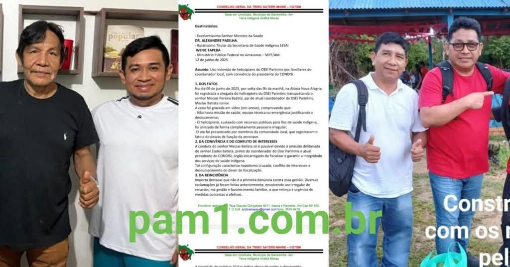 Presidente do CGTSM denuncia uso indevido de helicóptero e pede saída do coordenador do DSEI Parintins 2 FB IMG 1752098006192