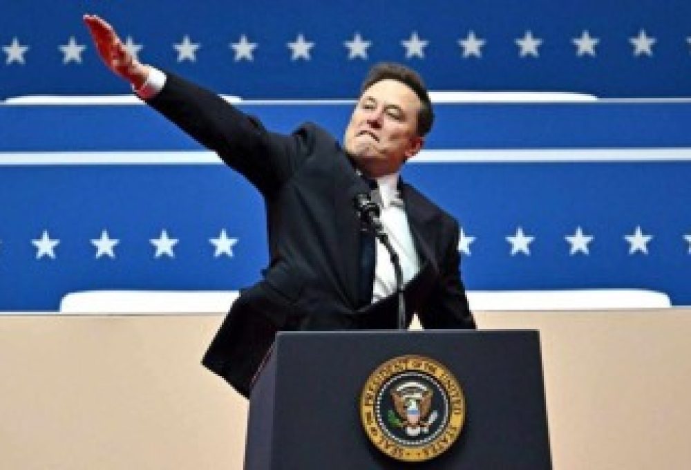 Gesto de Musk em evento de posse de Trump rapidamente atraiu comparações com saudações nazistas
crédito: ANGELA WEISS / AFP