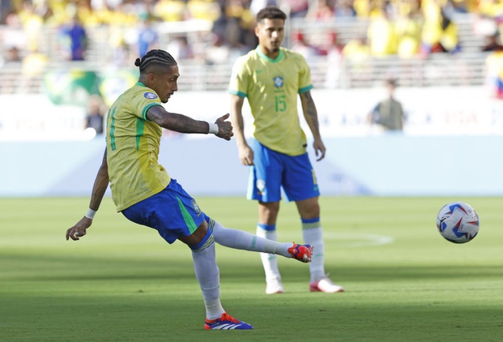 Raphinha abriu o placar para a Seleção Brasileira contra a Colômbia
Créditos: Rafael Ribeiro/CBF