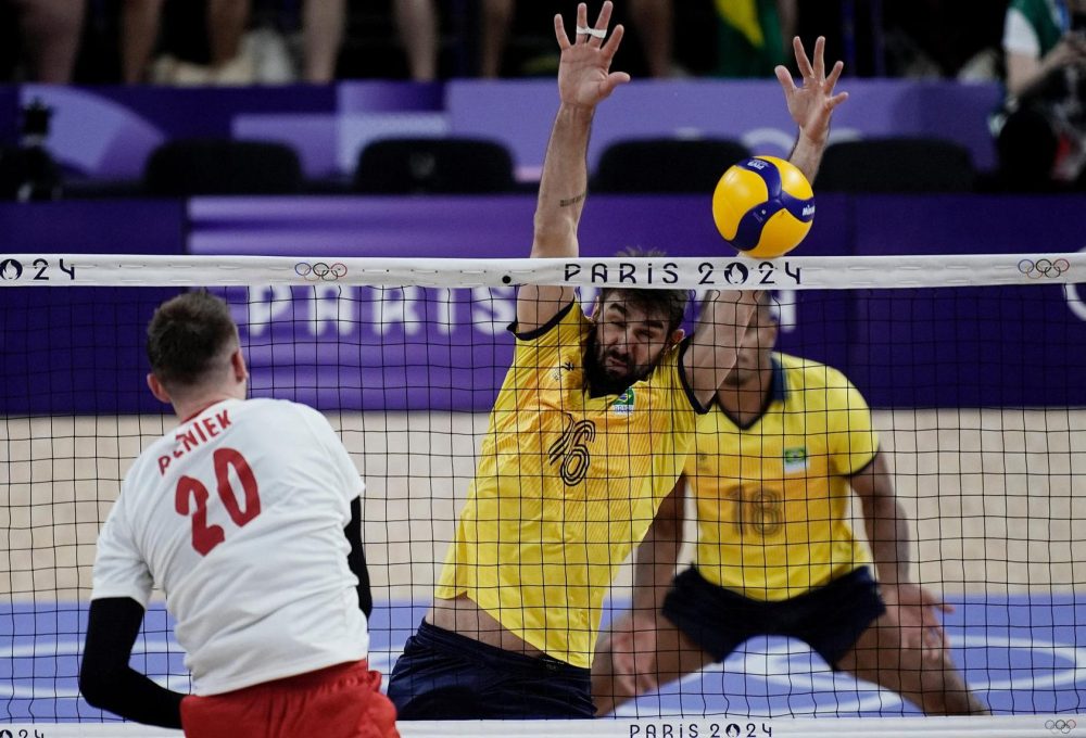 Brasil enfrentou a Polônia na segunda partida da fase de grupos. Na imagem em destaque o atleta Lucão. Foto: Alexandre Loureiro/COB
