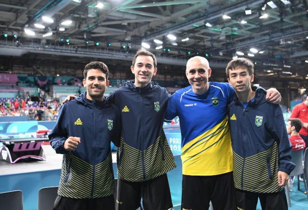 Brasil vence Portugal e está nas quartas de final da disputa por equipes do tênis de mesa nos Jogos Olímpicos. Crédito: ITTF World