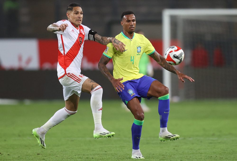 Gabriel Magalhães. Perú x Brasil no Estadio Nacional, Lima - Perú, Brasil.
Eliminatórias 2026.
Foto:Vitor Silva/CBF