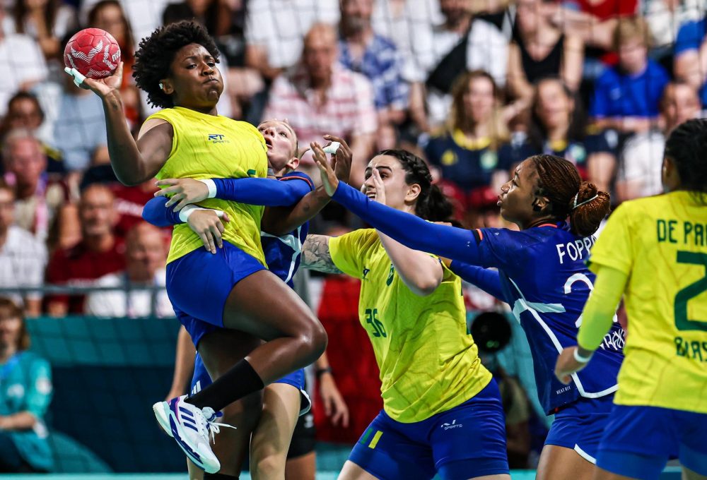 Mari Fernandes, do handebol feminino, em Brasil x França nos Jogos Olímpicos Paris 2024. FOTO: Wander Roberto/COB