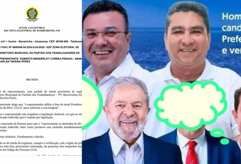 Os partidos de Lula – PT, PV e PCdoB – e mais o PODEMOS estão apoiando para prefeito de Barreirinha o atual vice-prefeito Ridson Barbosa.