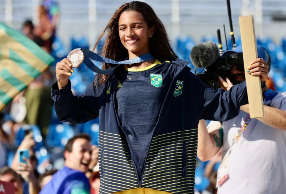 A atleta Rayssa Leal garantiu a medalha de bronze na categoria. Foto: Gaspar Nóbrega/COB