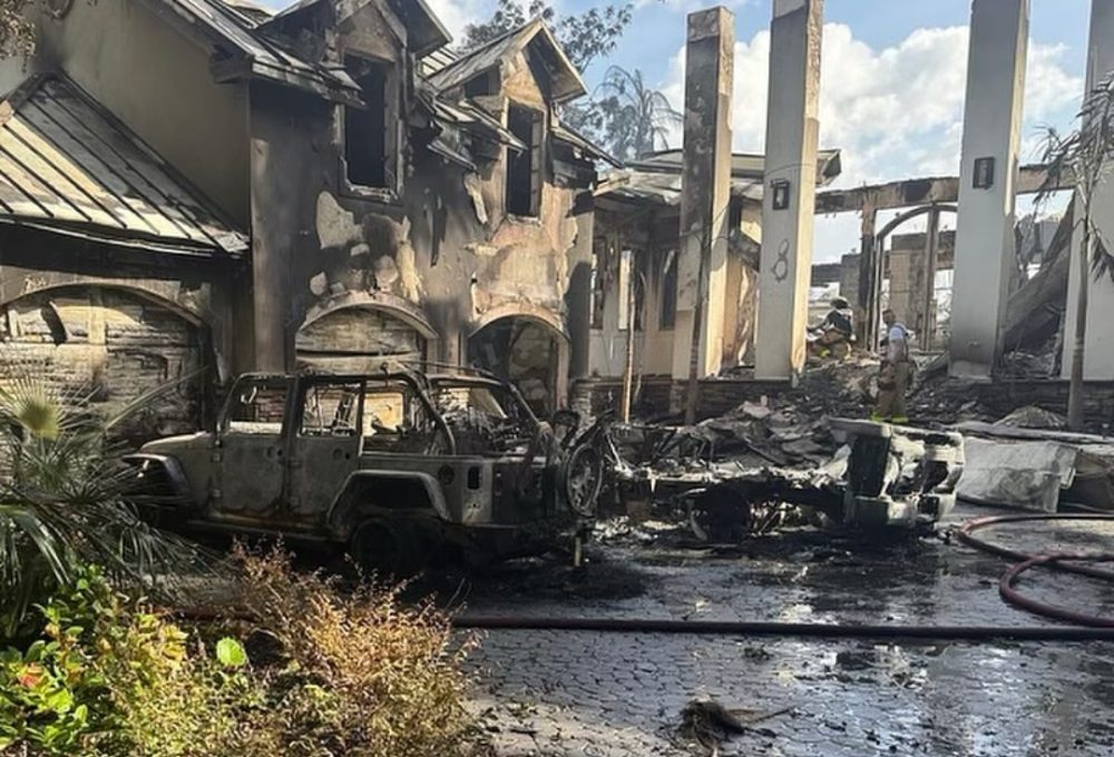 Garagem atingida pelo furacão helene — Foto: Instagram/@scudocorretora2