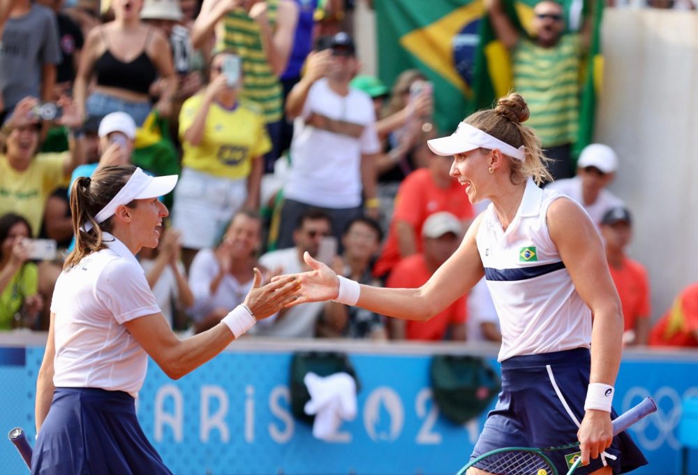 Tênis em Dupla feminina. Beatriz Haddad Maia e Luisa Stefani. Foto: Gaspar Nóbrega/COB