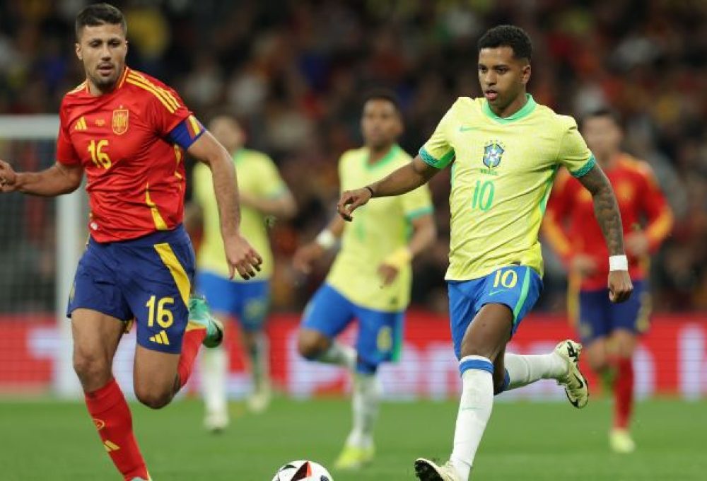 Rodri e Rodrygo marcaram em Espanha x Brasil
Crédito: Rafael Ribeiro/CBF