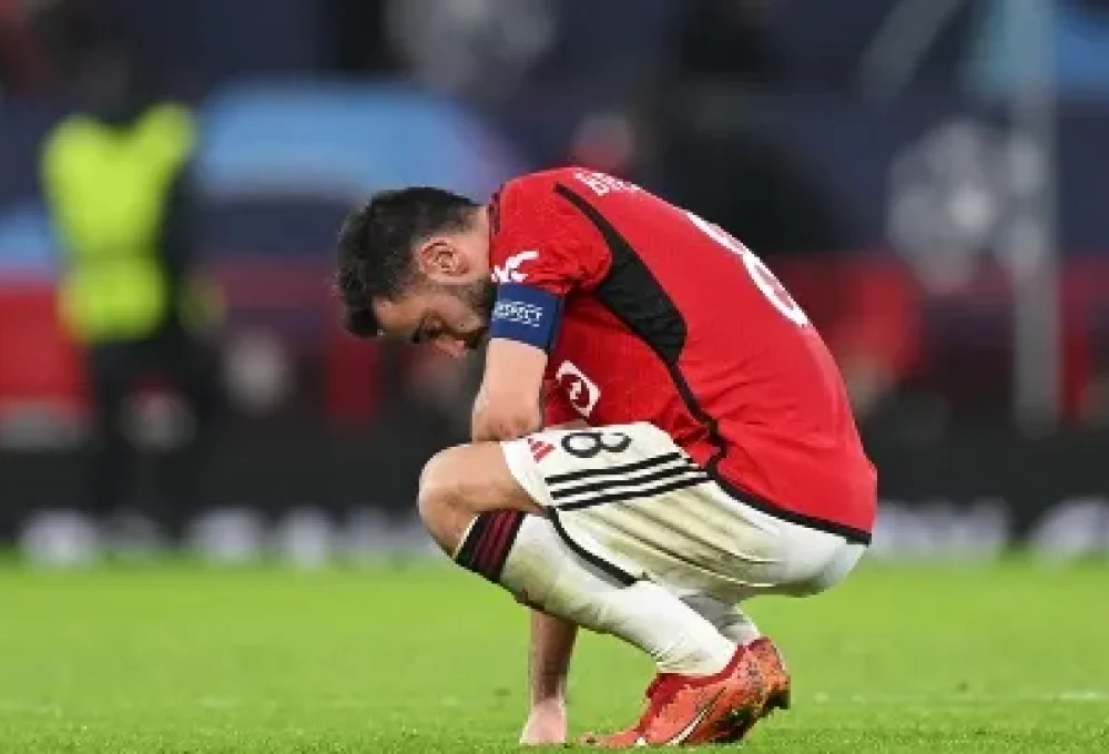 Bruno Fernandes após eliminação do United - Shaun Botterill (Getty Images)