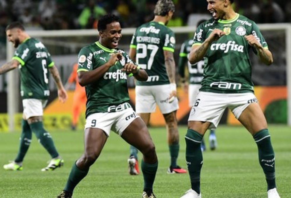 Palmeiras x América-MG, Endrick e Murilo comemoram gol (Foto: Marcos Ribolli)